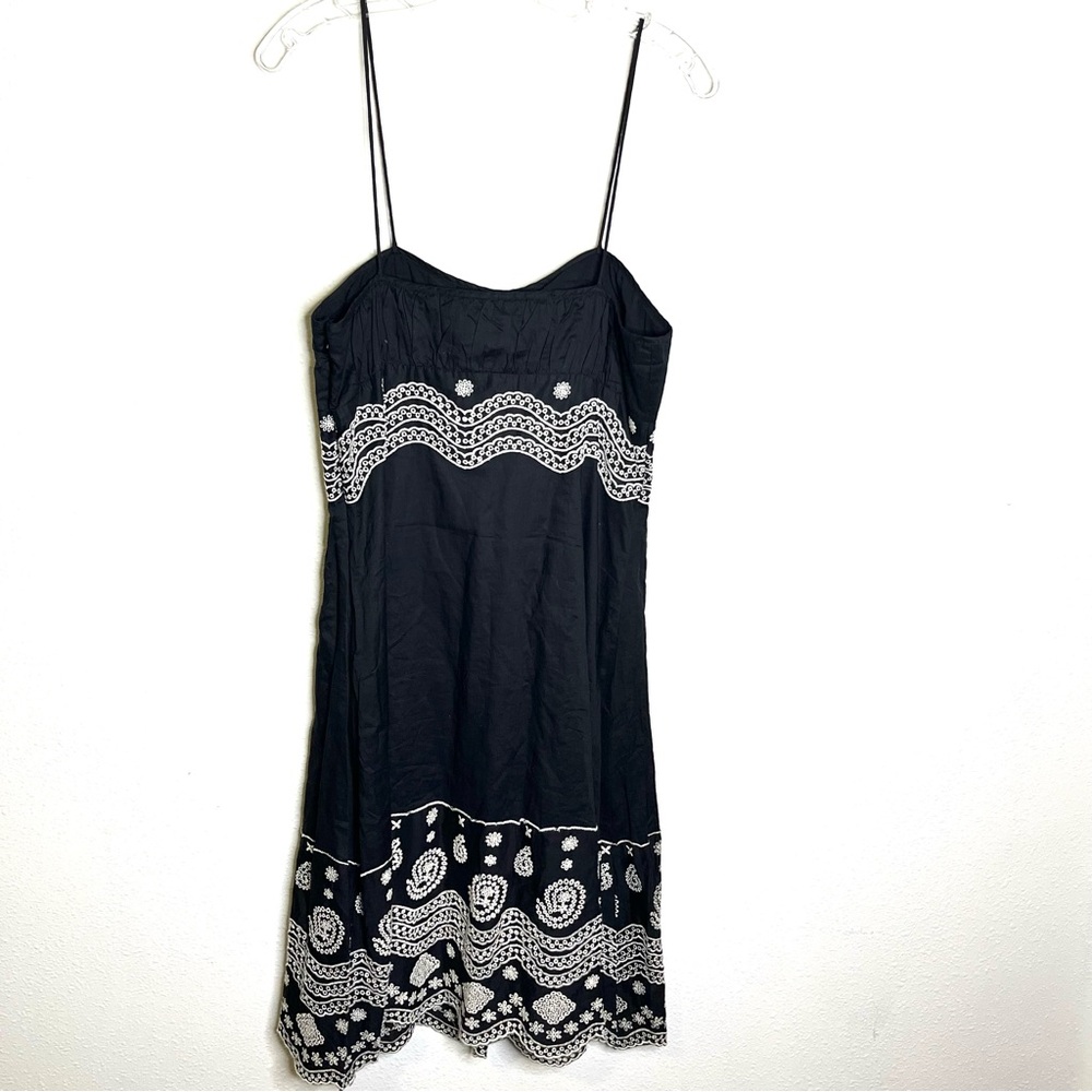Y2K vintage Eliza J Black and White sundress embroidered empire waist dress  10 - Picture 7 of 8